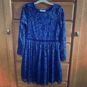 2 beautiful blue lace formal dresses; size 7 & 10